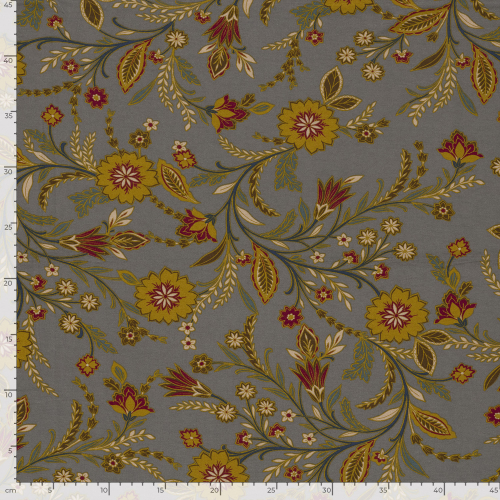 Viskosejersey - Evie Flowers - grey