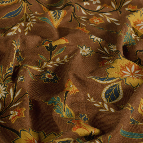 Viskosejersey - Evie Flowers - brown