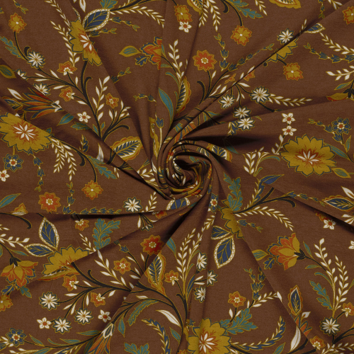 Preview: Viskosejersey - Evie Flowers - brown