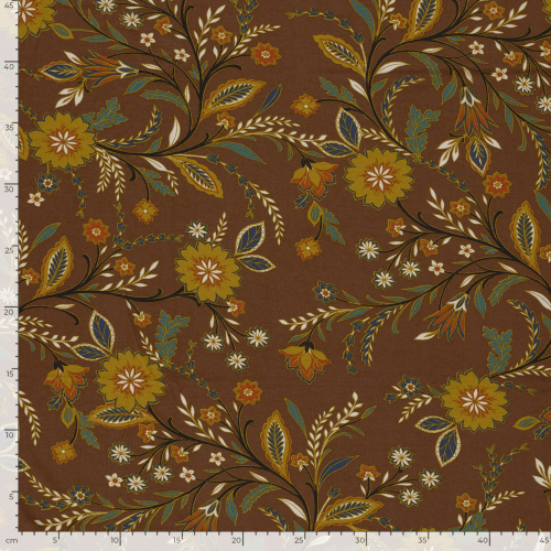 Viskosejersey - Evie Flowers - brown