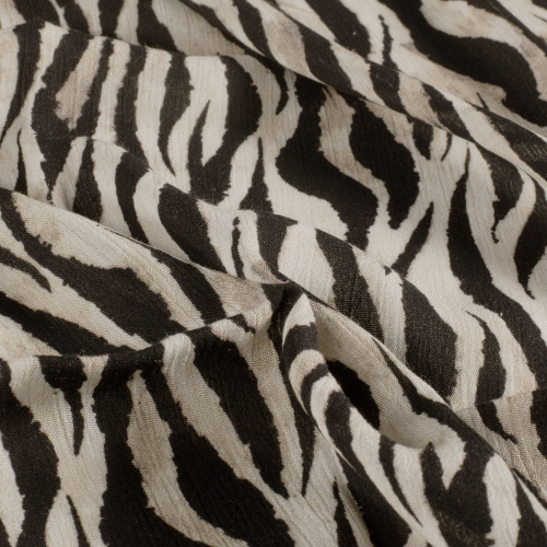 Viskose Crepe - Taina Zebra - black/sand