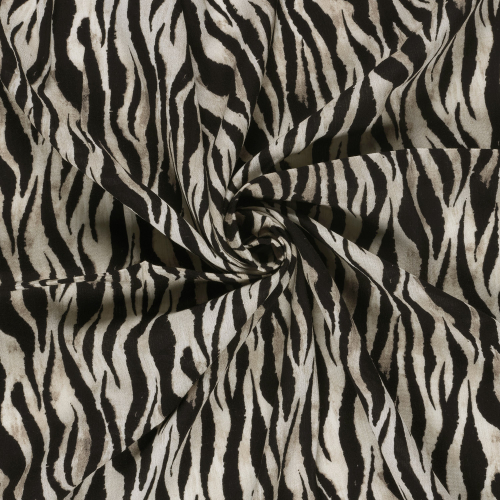 Preview: Viskose Crepe - Taina Zebra - black/sand