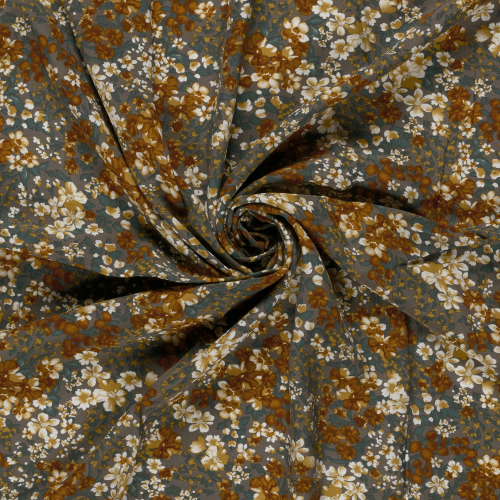 Viskose - Milda Flowers - rust/oliv