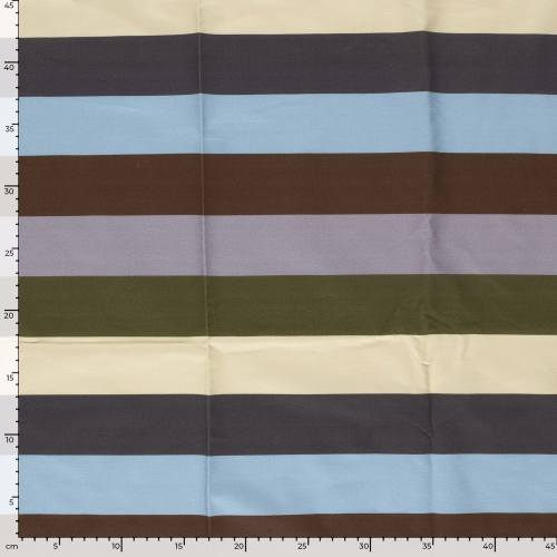 French Terry - Pablo Streifen - sand/schwarz/hellblau/braun