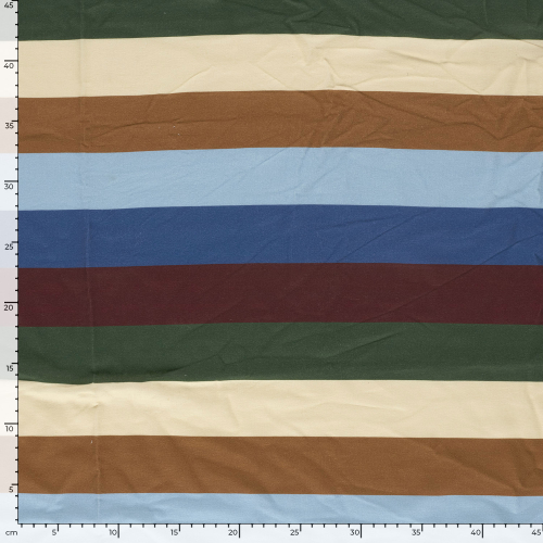 French Terry - Pablo Streifen - grün/bordeaux/royal/hellblau