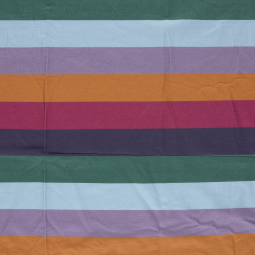 Preview: French Terry - Pablo Streifen - flieder/orange/fuchsia/lila
