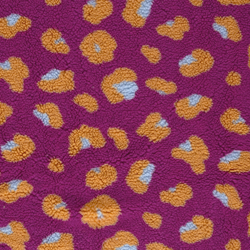 Preview: Teddy Plüsch - Mantelstoff - Kenta Leo - fuchsia/orange