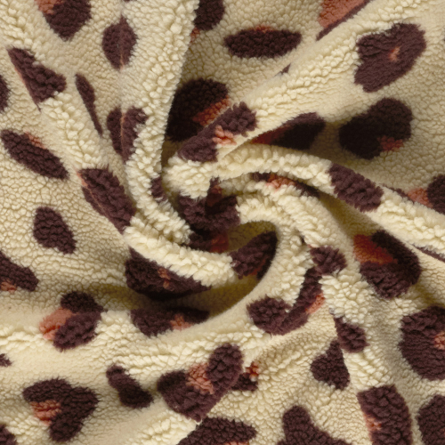 Teddy Plüsch - Mantelstoff - Kenta Leo - beige/brown