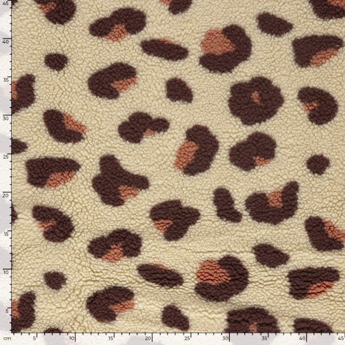 Teddy Plüsch - Mantelstoff - Kenta Leo - beige/brown
