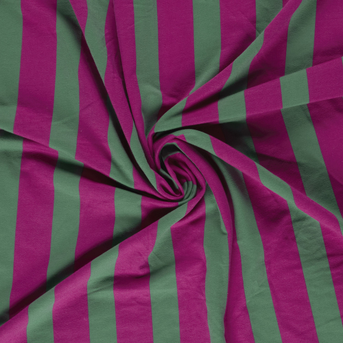Preview: French Terry - Milo Streifen - fuchsia/grasgrün