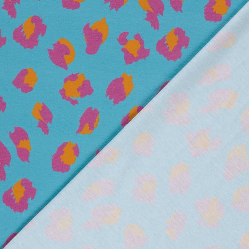 Preview: Jersey - Leo - türkis/fuchsia/orange - by Fräulein von Julie