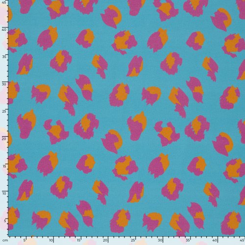 Preview: Jersey - Leo - türkis/fuchsia/orange - by Fräulein von Julie