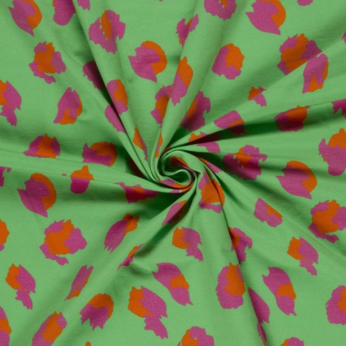 Jersey - Leo - grün/fuchsia/orange - by Fräulein von Julie