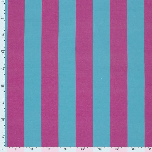 Preview: French Terry - Blockstreifen - fuchsia/türkis - by Fräulein von Julie