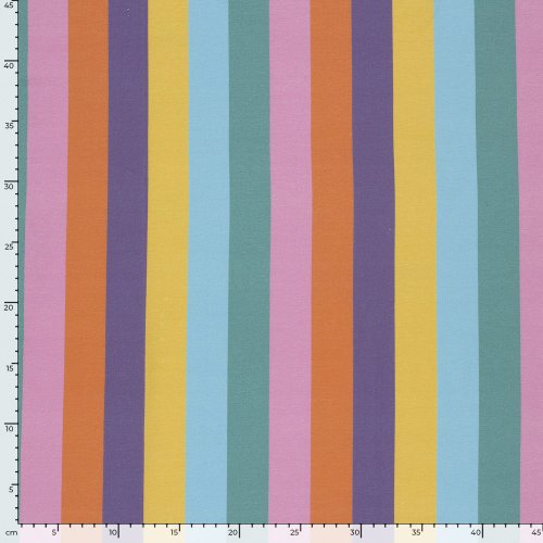 Preview: French Terry - Regenbogenstreifen - mint/gelb/lila - by Fräulein von Julie