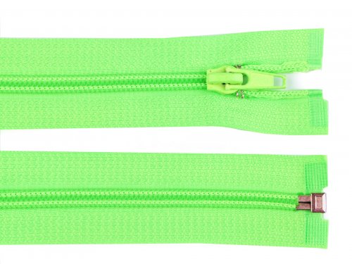 Jacken Reißverschluss - 60 cm - teilbar - neon grün
