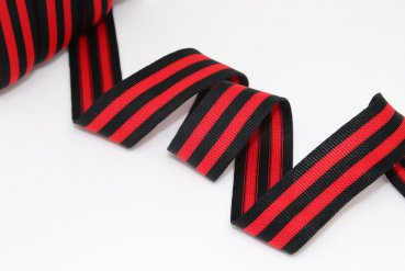 Stripes - unelastisch- 3 cm - schwarz/rot