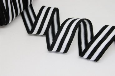 Stripes - unelastisch 3 cm - schwarz/weiß