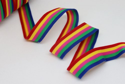 Stripes - unelastisch 2,5 cm - Regenbogen