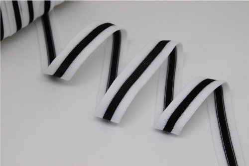Stripes - unelastisch 2 cm - weiß/schwarz