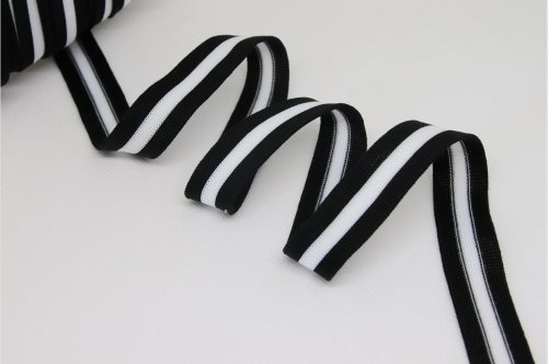 Stripes - unelastisch 2 cm - schwarz/weiß