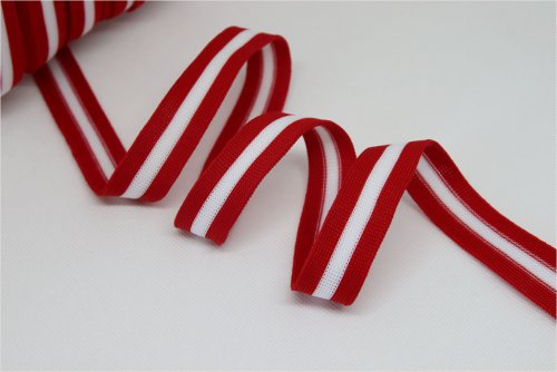 Stripes - unelastisch 2 cm - rot/weiß