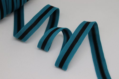 Stripes - unelastisch 2 cm - petrol/schwarz