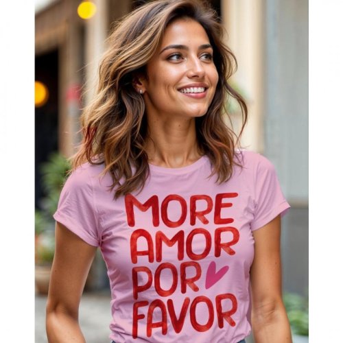 Preview: French Terry - Panel - More Amor - rosa/rot