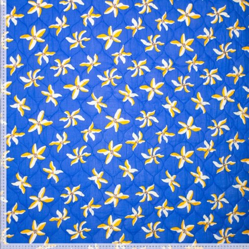 Preview: Doubleface Musselin/Baumwollstepper - Candid - blau/gelb