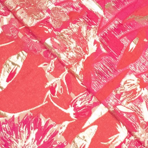 Jacquard gewebt - Prisca - mit metallic Effekt - rot/fuchsia/gold