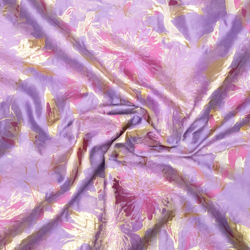 Preview: Jacquard gewebt - Prisca - mit metallic Effekt - flieder/lila/gold