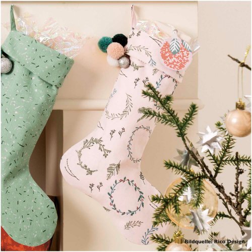 Baumwolle - Kränze - rosa - Nostalgic Christmas - Rico Design