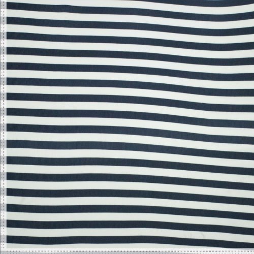 Preview: Ripp Viskosejersey - Centa Streifen - navy/ecru