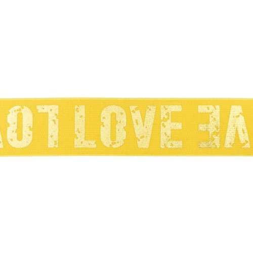 Gummiband - LOVE - ocker/gold