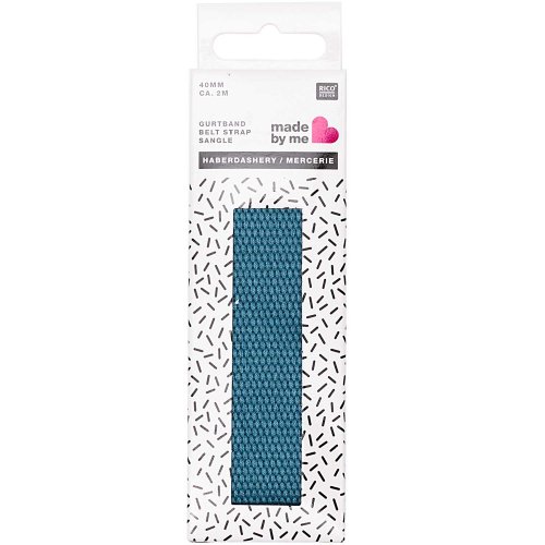 Gurtband - 40mm - rauchblau - Rico Design