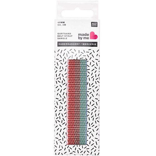 Gurtband - 40mm - gestreift Smokey - Rico Design