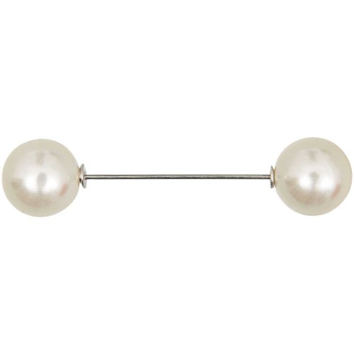 Zwei Perlen Pin - perlweiss - 60mm