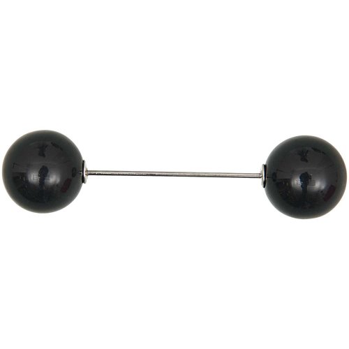 Zwei Perlen Pin - schwarz - 60mm