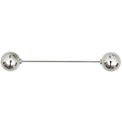 Zwei Perlen Pin - silber - 95mm