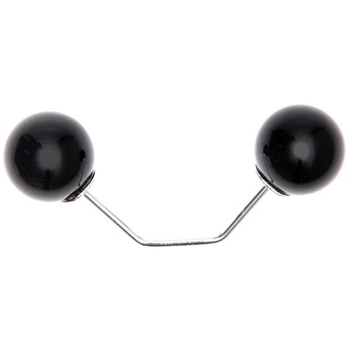Zwei Perlen Pin - schwarz - 65mm