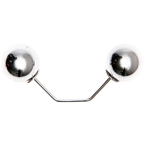 Zwei Perlen Pin - silber - 65mm