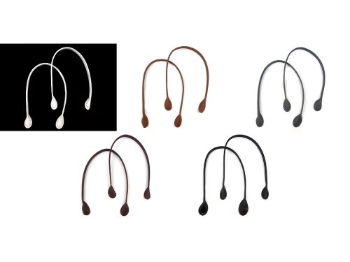 Taschengriffe aus Kunstleder- cognac braun - 2er Set