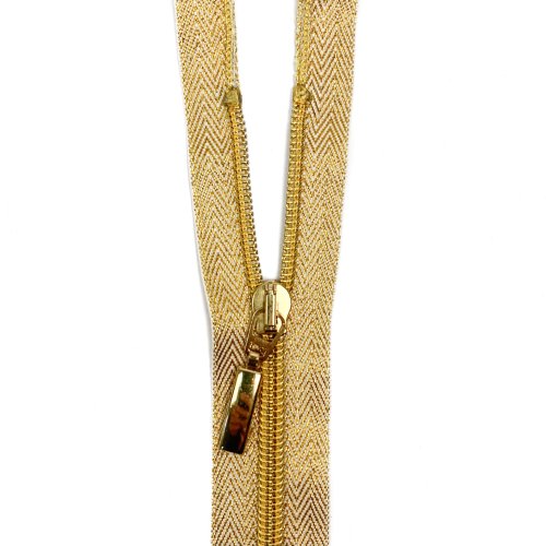 Reißverschluss - teilbar - 80 cm - Lurex - gold
