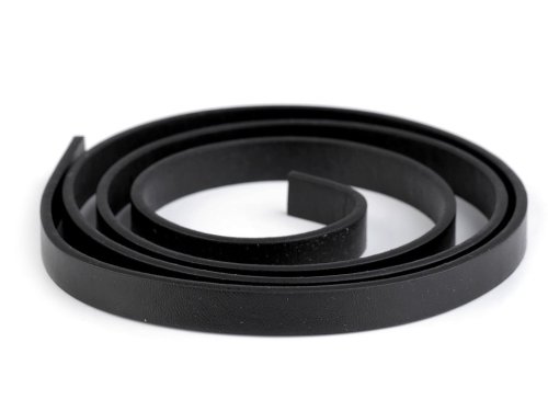 Lederriemen für Taschen - schwarz - 2er Set - 10mm x 2.5mm