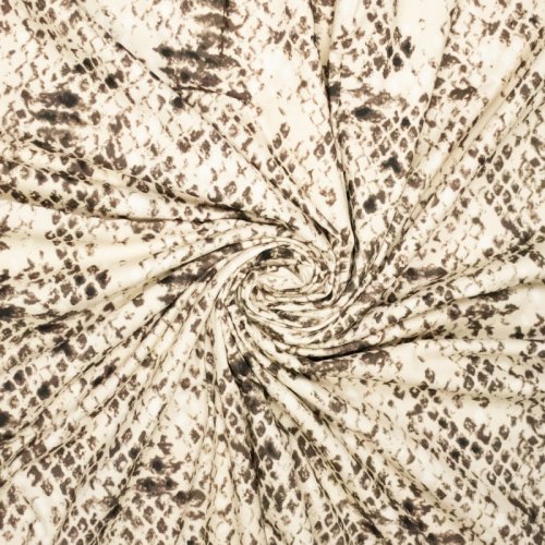 Baumwoll Stretch - Snake - Animalprint - brown/ecru