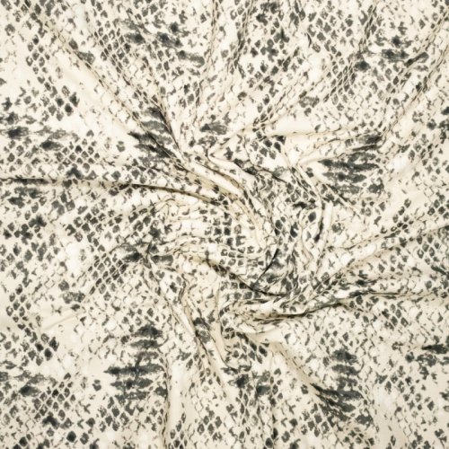 Preview: Baumwoll Stretch - Snake - Animalprint - anthrazit/ecru