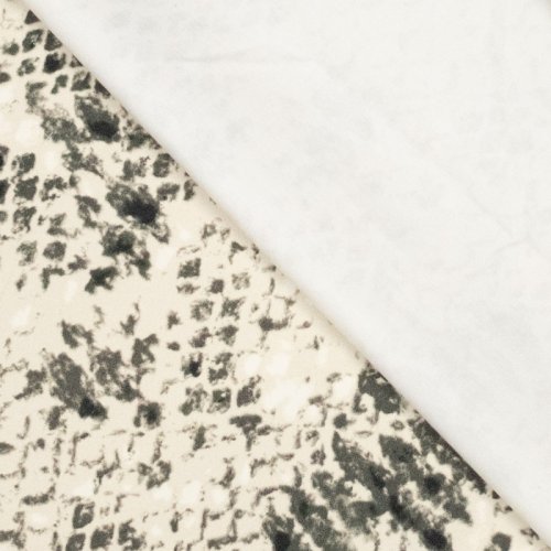 Preview: Baumwoll Stretch - Snake - Animalprint - anthrazit/ecru