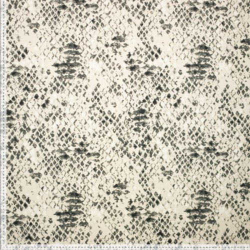 Preview: Baumwoll Stretch - Snake - Animalprint - anthrazit/ecru
