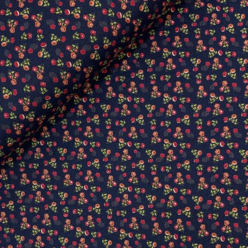 Viskosejersey - Field of Flowers - navy