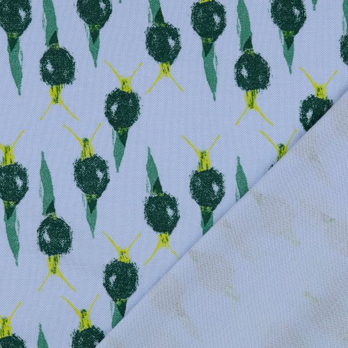 Baumwolle - Pique - Schnecken - blau - Little Darling